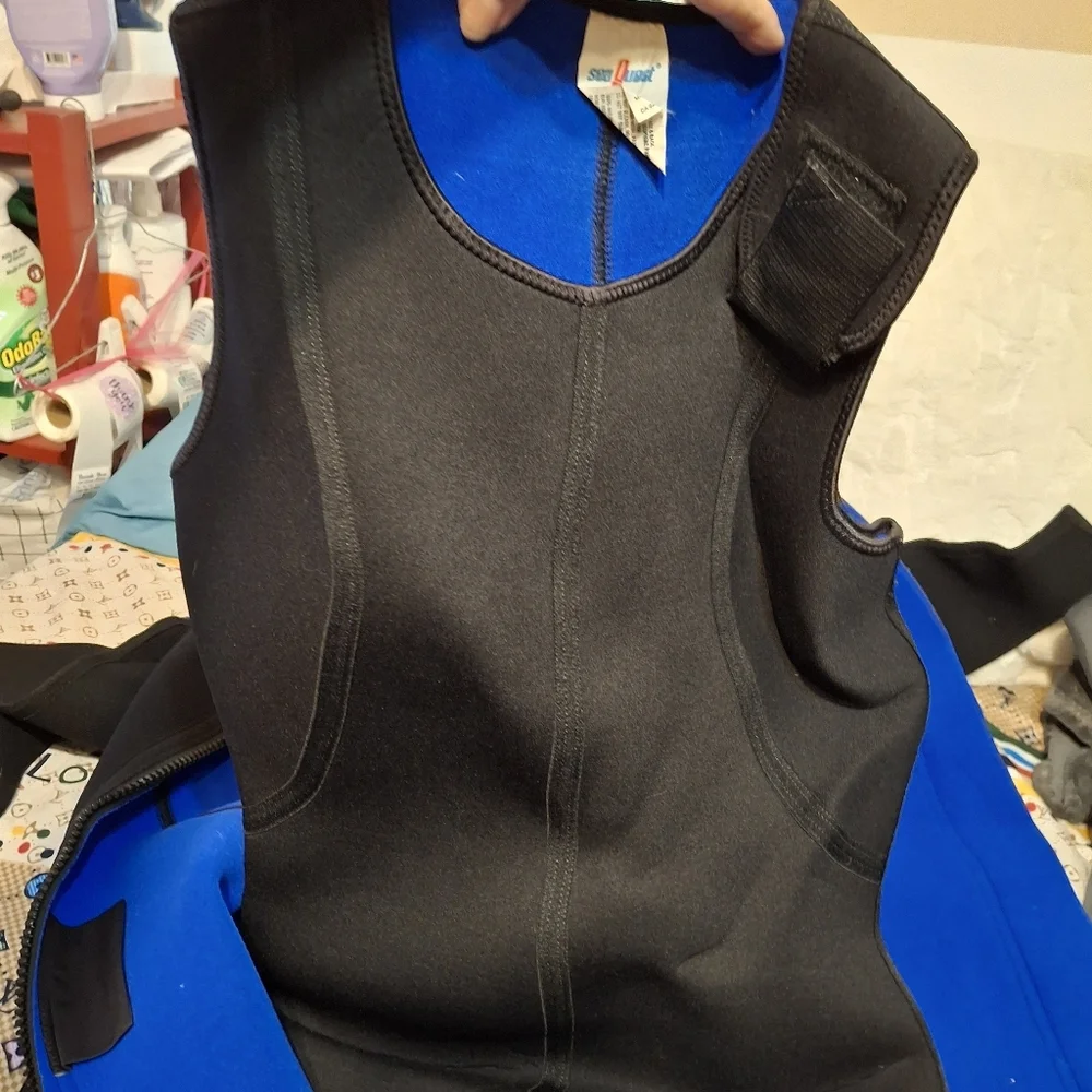 Sea Quest Wet suit women's sz 9-10 black pink blue - Picture 3 of 8